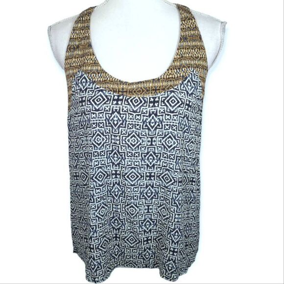 Xhilaration Tops - XHILARATION NAVY, WHITE, & GOLD TANK TOP W/ SPLIT BACK SZ.XXL NWT